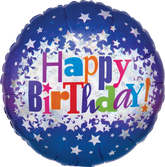 Bright Stars Happy Birthday 18" Mylar Balloon